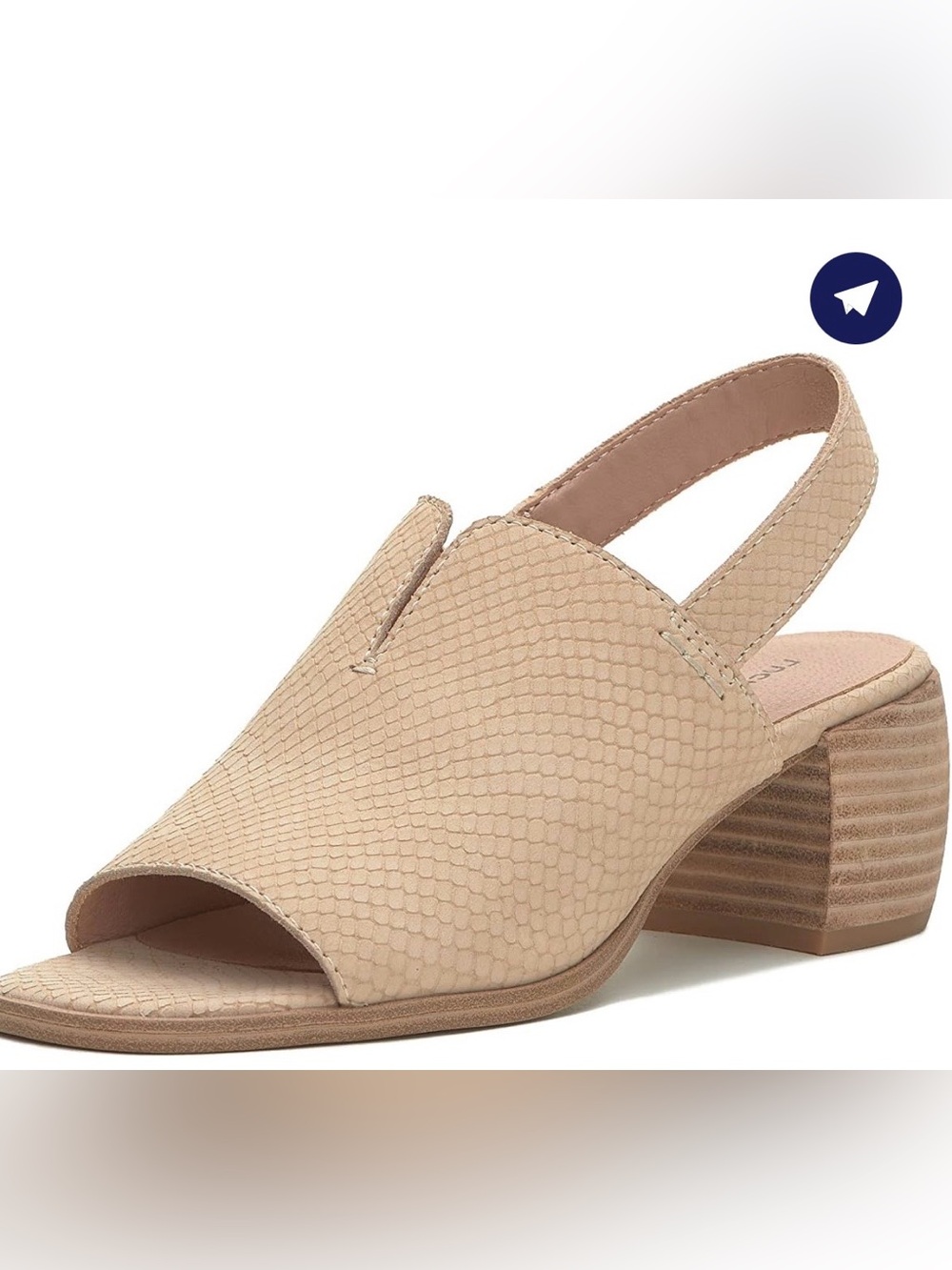 Lucky Brand Jaila Sandal Women's 9.5 Warm Sand Block-Heel Slingback Leather
